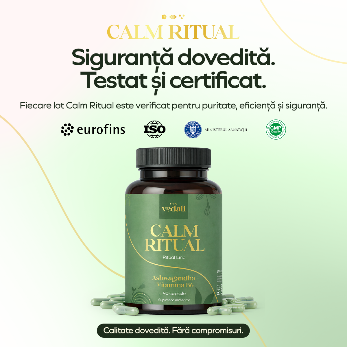 Calm Ritual, 90 capsule, Vedali — Calm & Claritate Zilnică