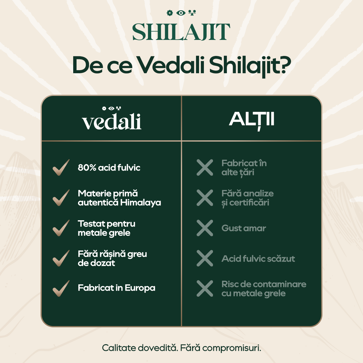 Shilajit, 120 capsule, Vedali — Energie & Claritate Naturală