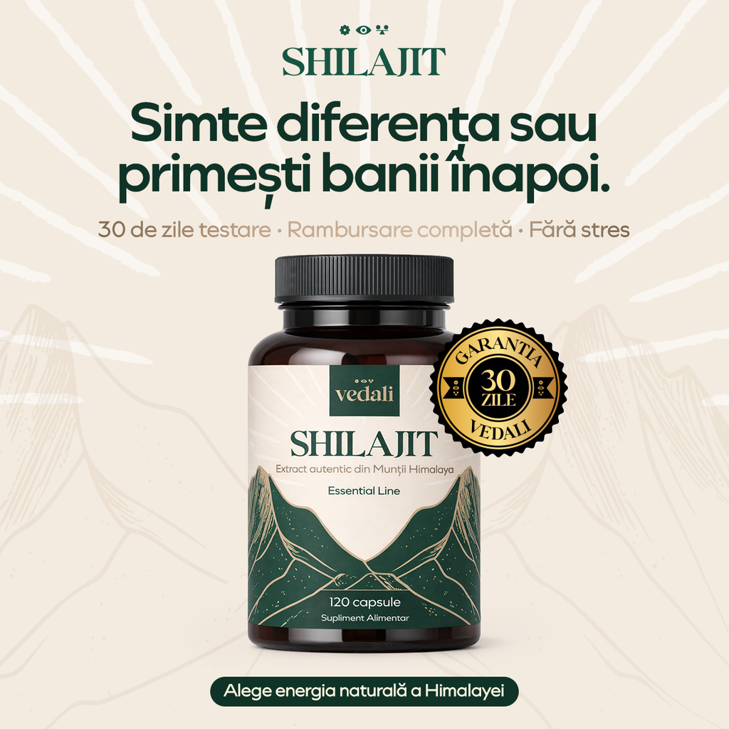 Shilajit, 120 capsule, Vedali — Energie & Claritate Naturală