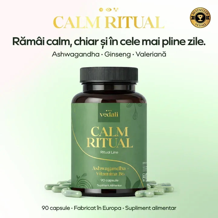 Calm Ritual — supliment cu ashwagandha și vitamina B6, 90 de capsule